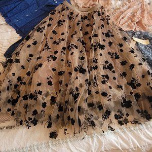 Lace pink Maxi Skirt